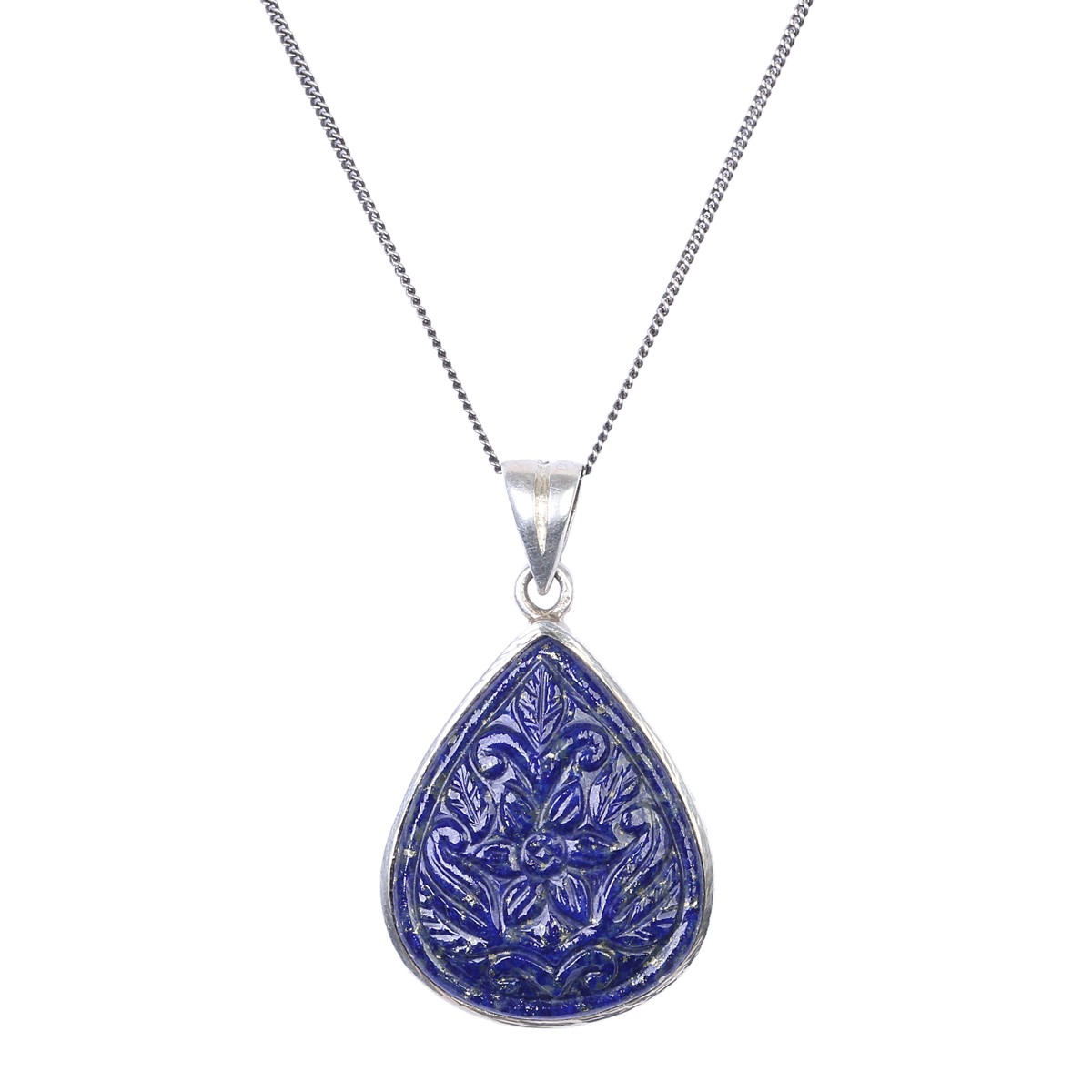 Lazuli Pear Locket Necklace | Drop Silver Pendant 1