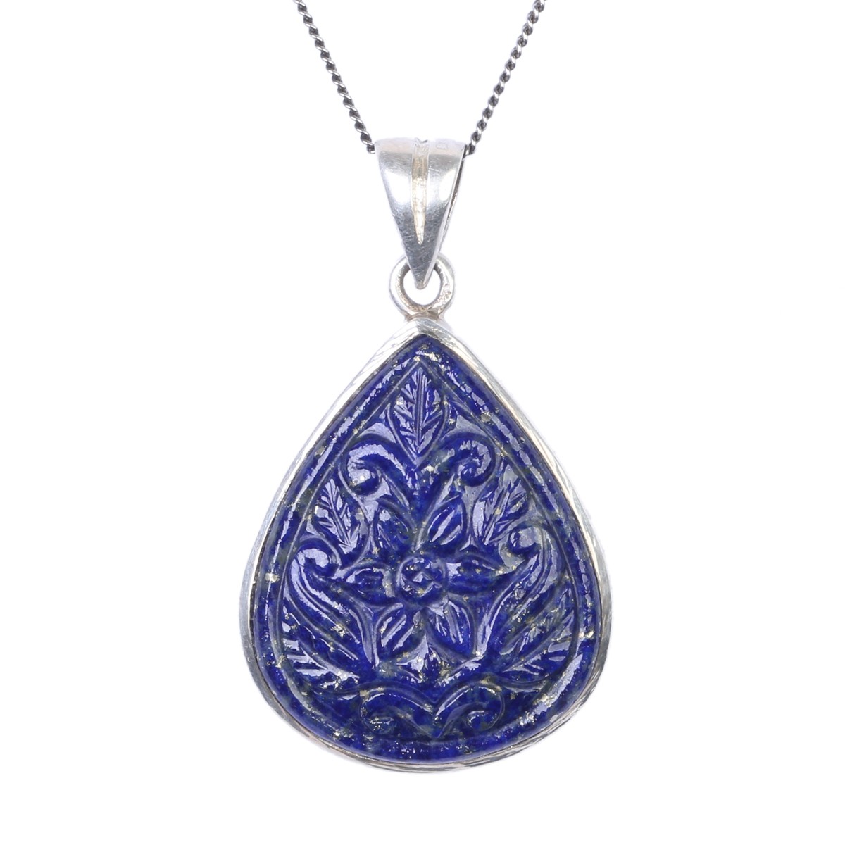 Lazuli Pear Locket Necklace | Drop Silver Pendant 2