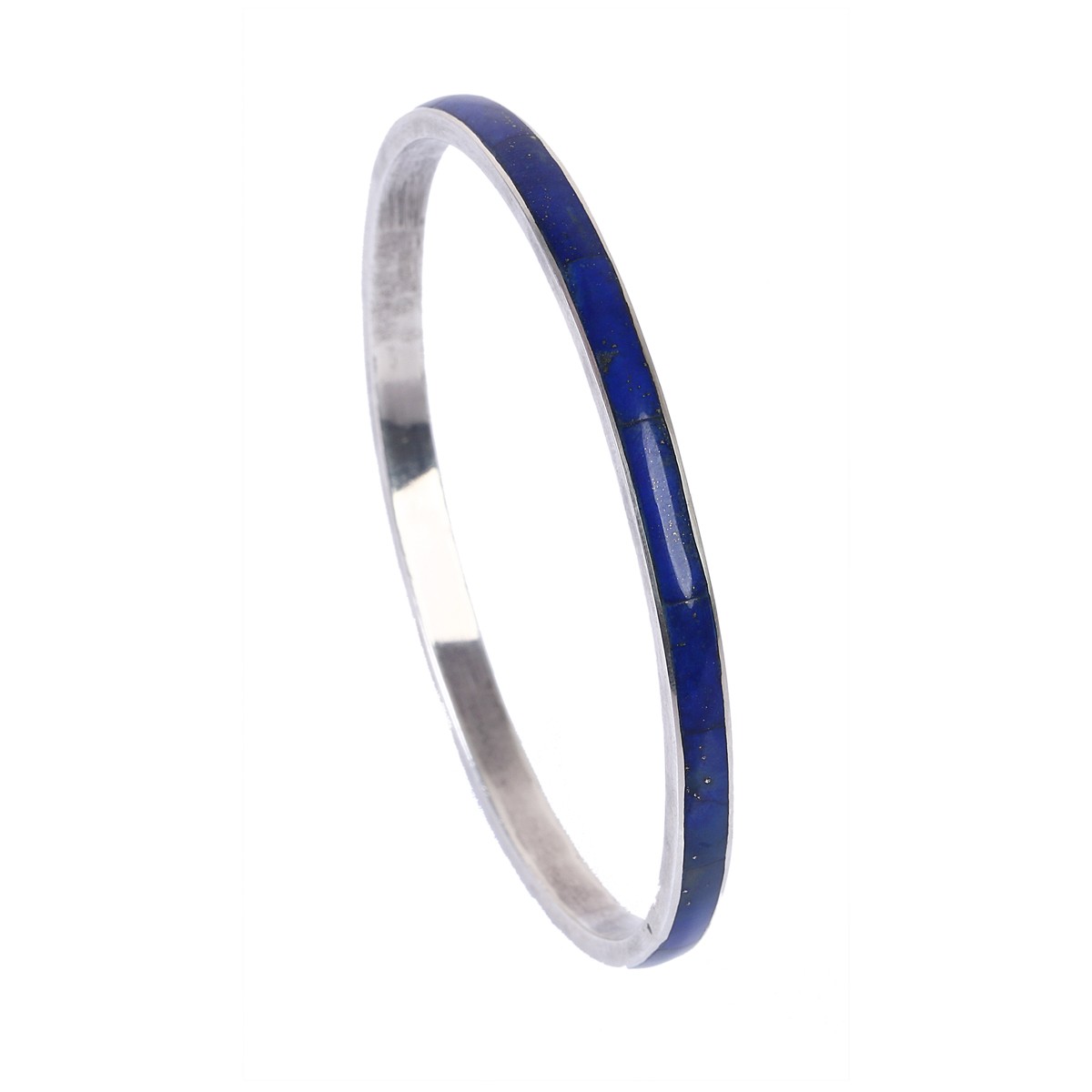 Silver Bracelet Bangle Lapis Lazuli Zargarzada 2