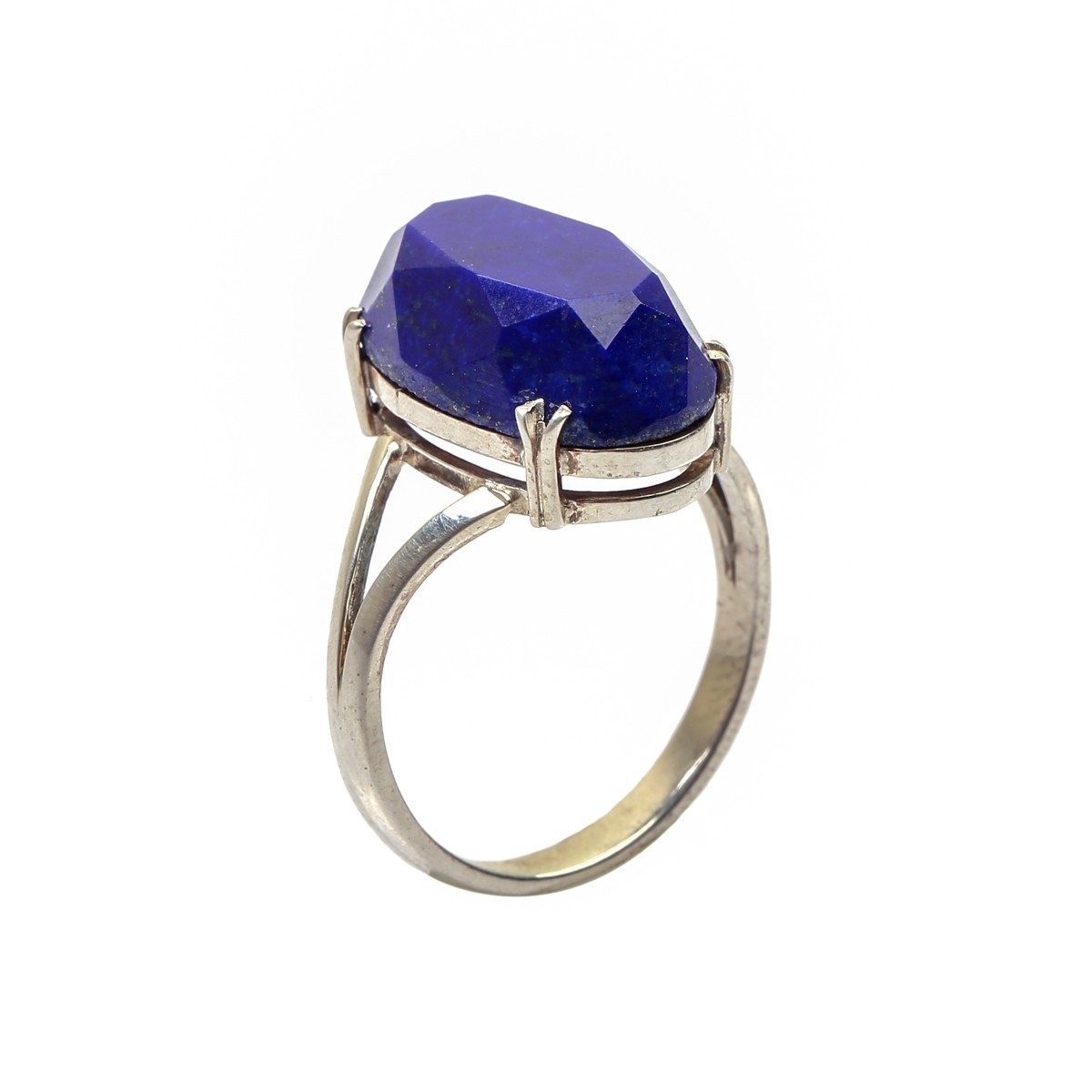 Blue Lapis Lazuli Crystal Ring | Solitaire Split Ring 1