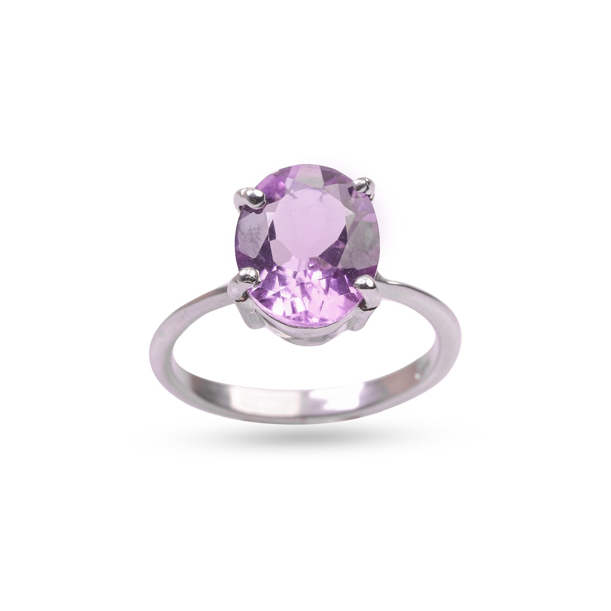 Pink Amethyst Stone Ring | Solitaire Fancy Ring 2