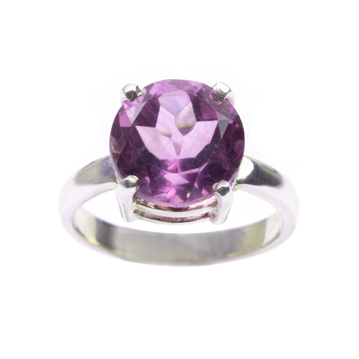 Light Violet Amethyst Ring | Solitaire Silver Ring 2