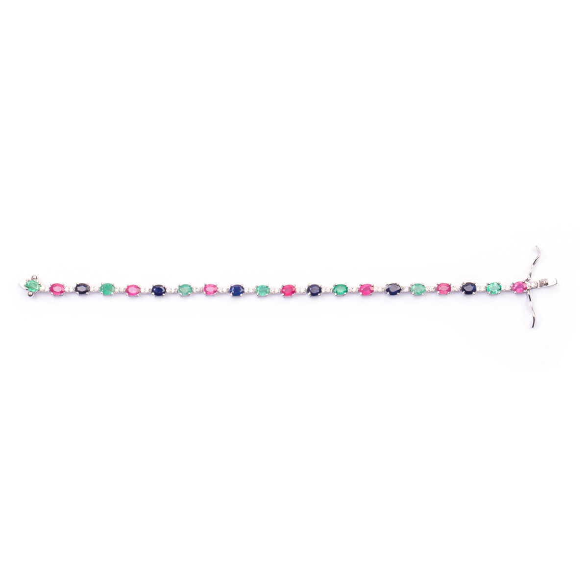 Three Stone Bracelet | Chain Silver Bracelet 1