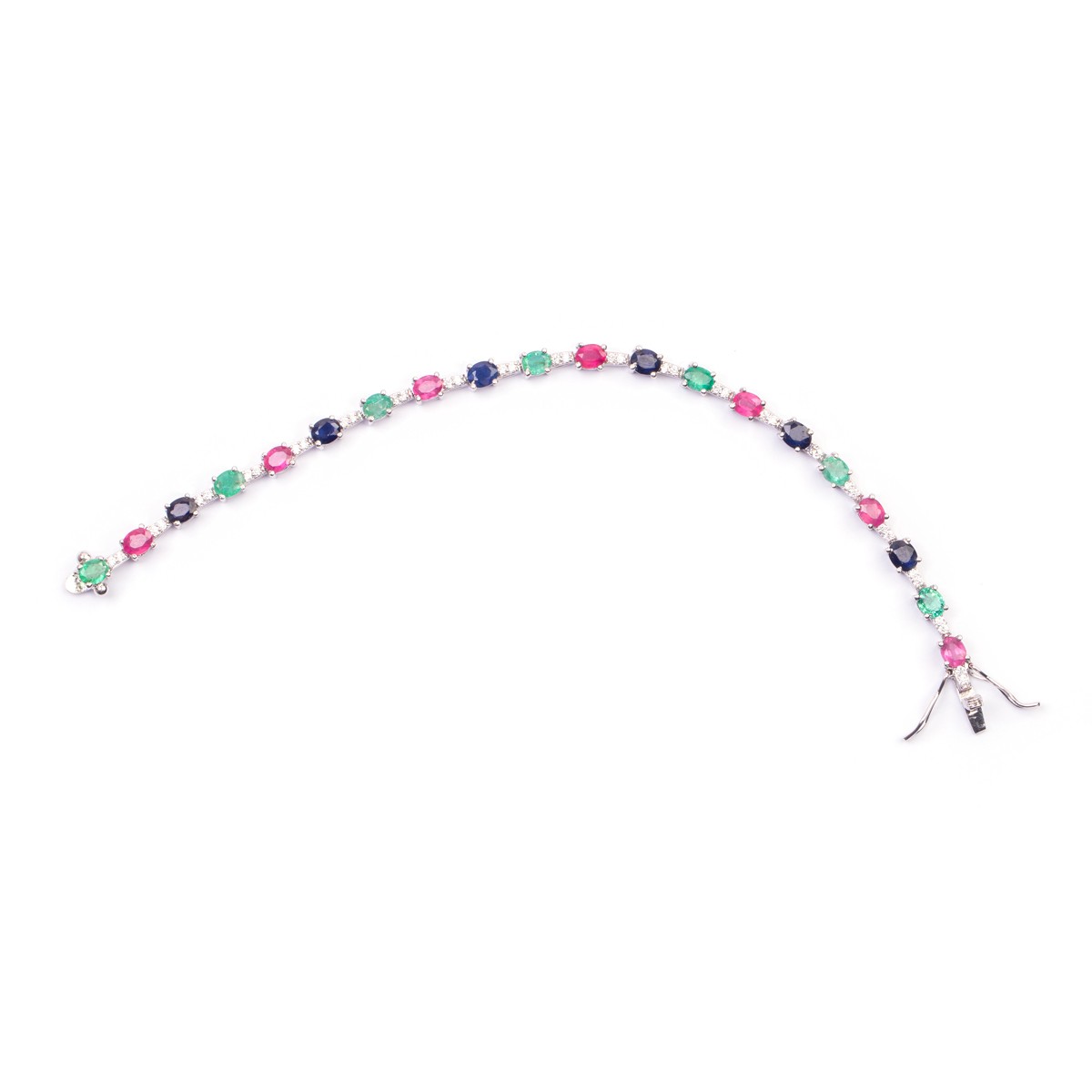 Three Stone Bracelet | Chain Silver Bracelet 2