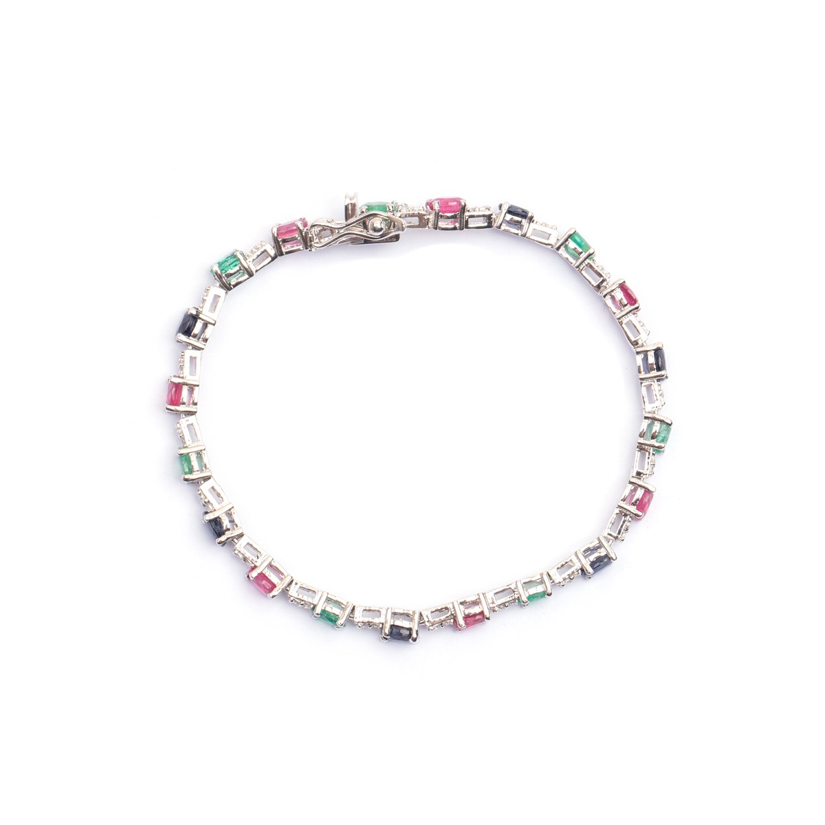 Three Stone Bracelet | Chain Silver Bracelet 3
