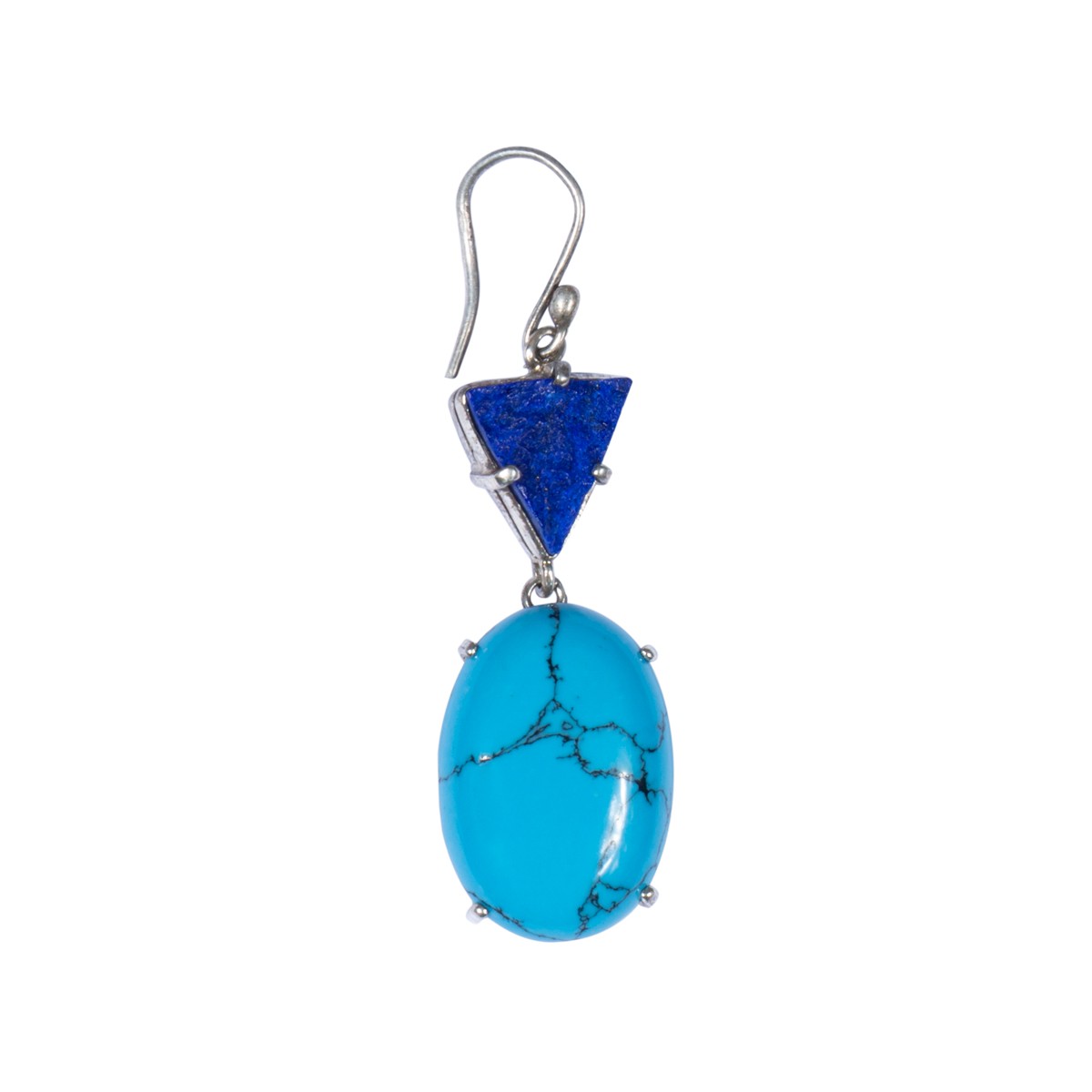 Lapis and Turquoise Earrings | Hook Silver Earrings  2