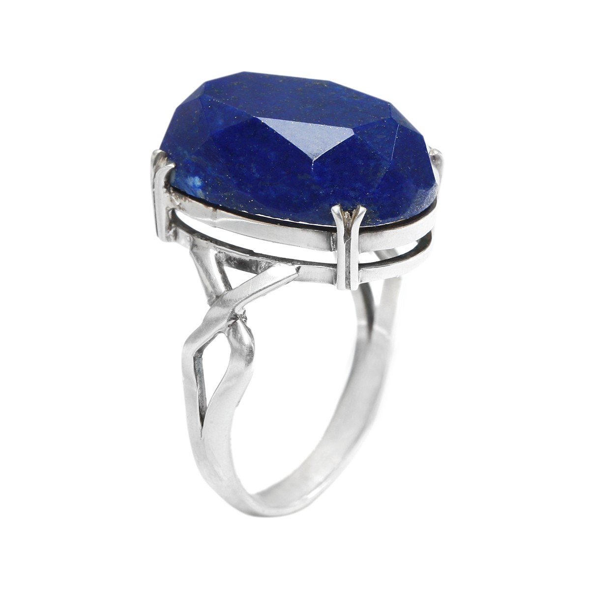 Custom Lapis Lazuli Stone Ring | Silver Oval Split Ring 2