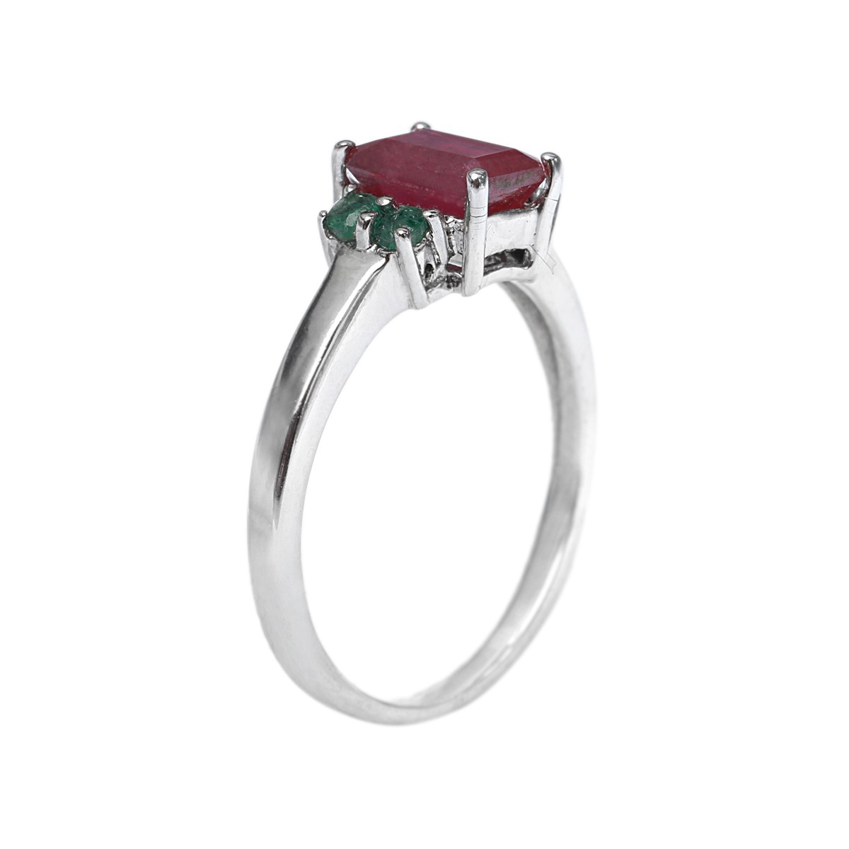 Ruby and Emerald Stones Ring | Emerald Style Silver Ring 1