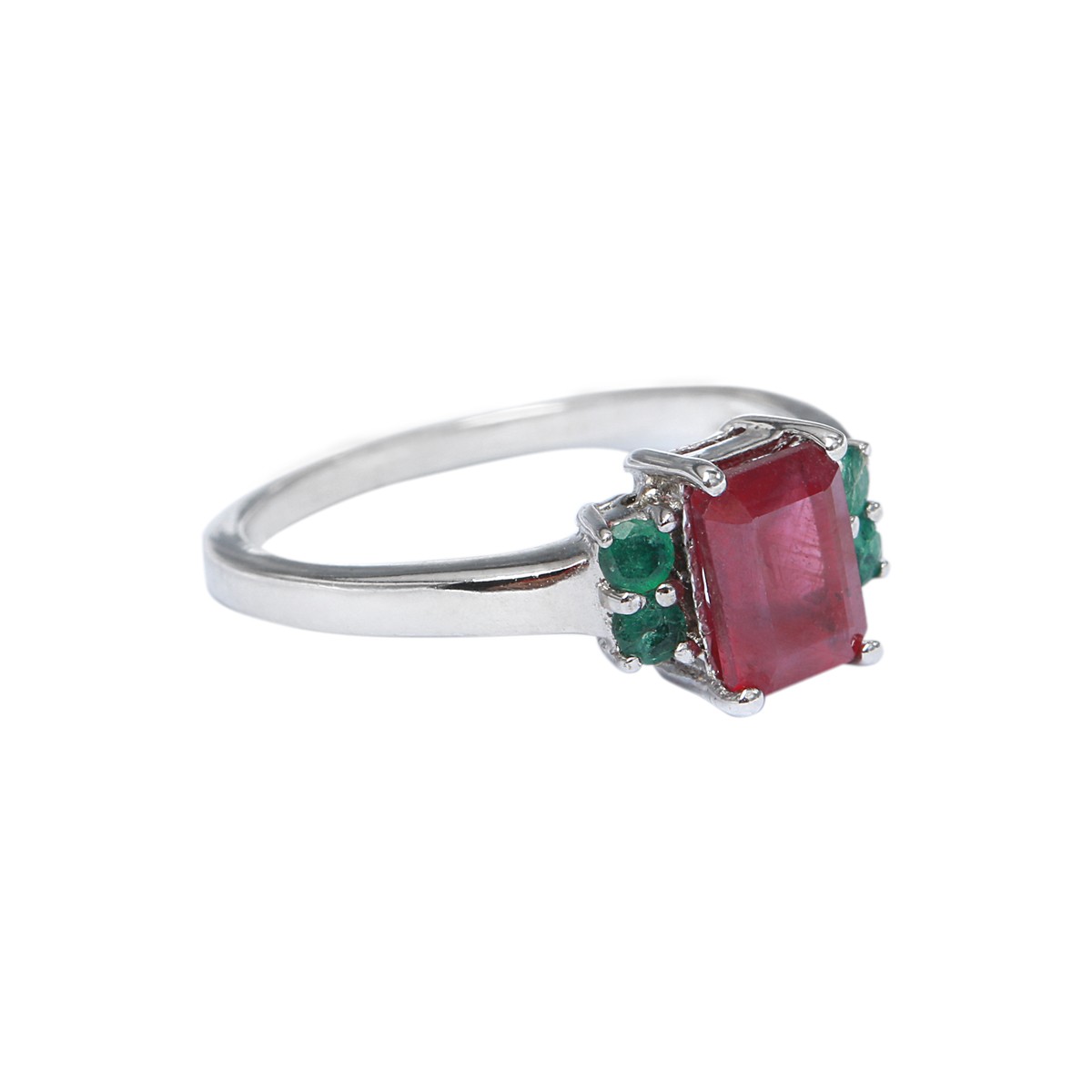 Ruby and Emerald Stones Ring | Emerald Style Silver Ring 2