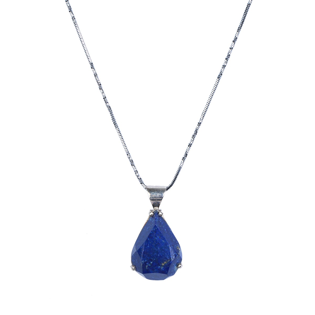Lapis Lazuli Teardrop Pendant | Pear Drop Silver Locket 1