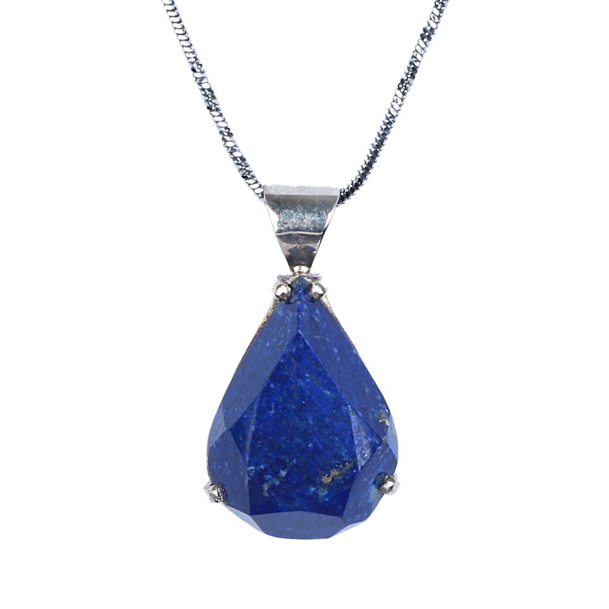 Lapis Lazuli Teardrop Pendant | Pear Drop Silver Locket 2