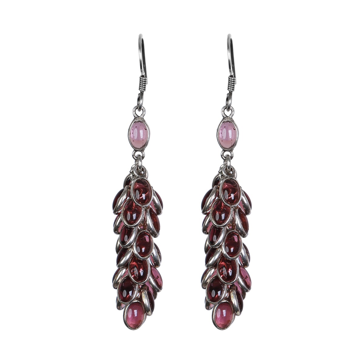 Garnet Stone Earrings | Cluster Hook Earrings 1