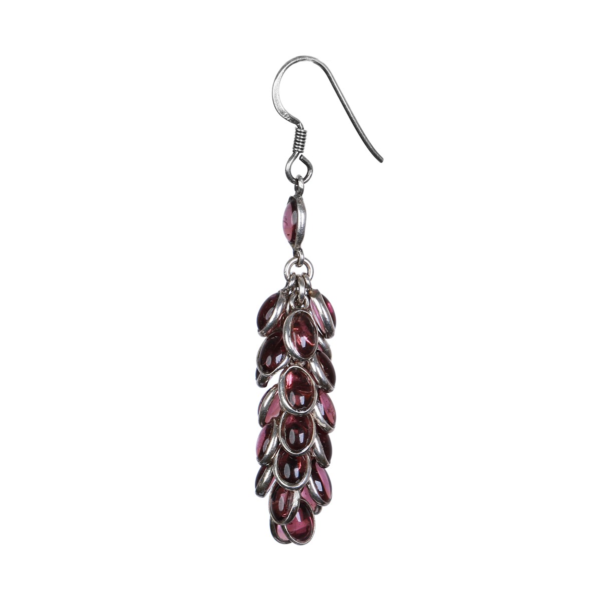 Garnet Stone Earrings | Cluster Hook Earrings 2