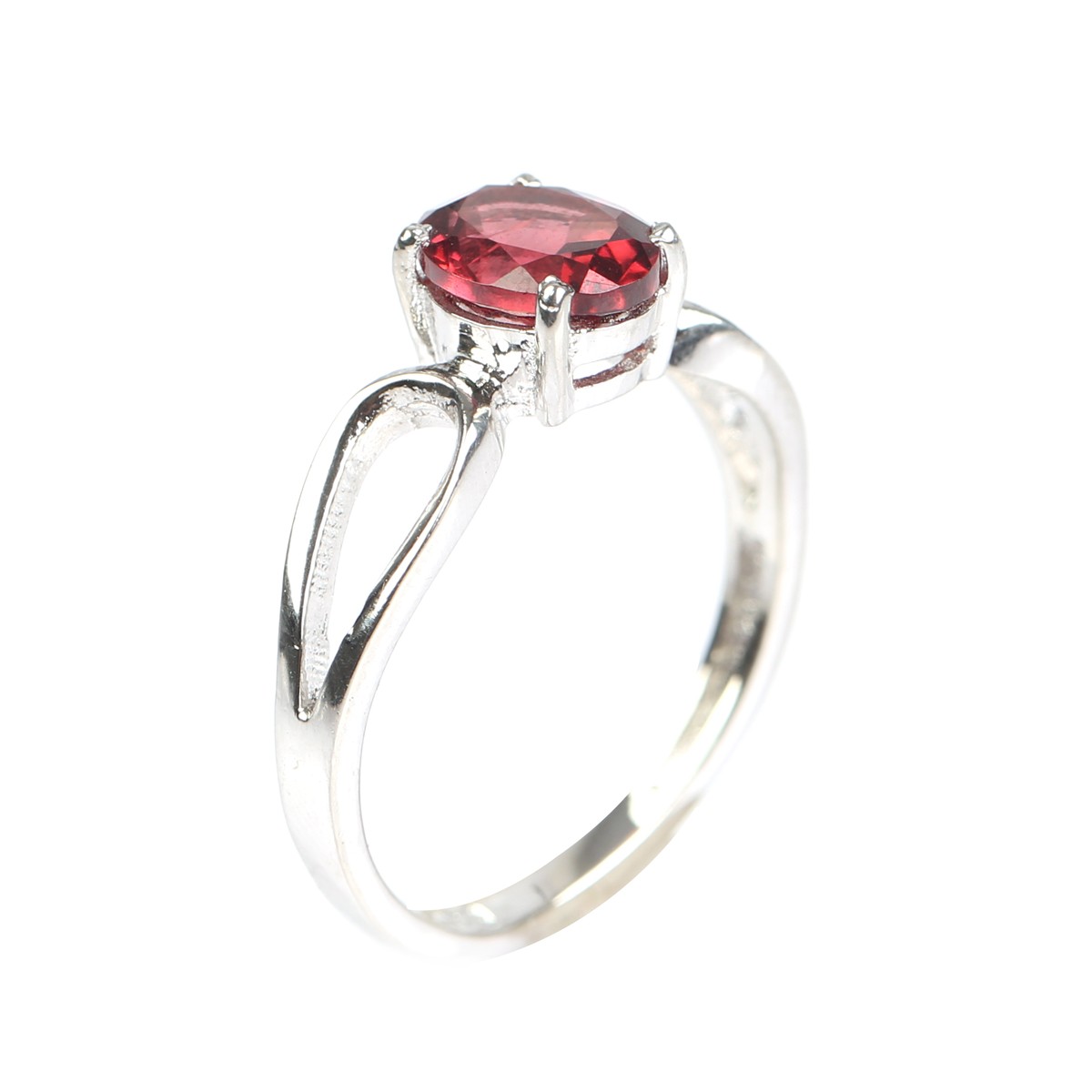 Maroon Garnet Ring | Silver Solitaire Ring  2