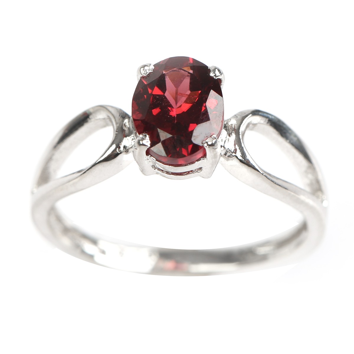 Maroon Garnet Ring | Silver Solitaire Ring  1