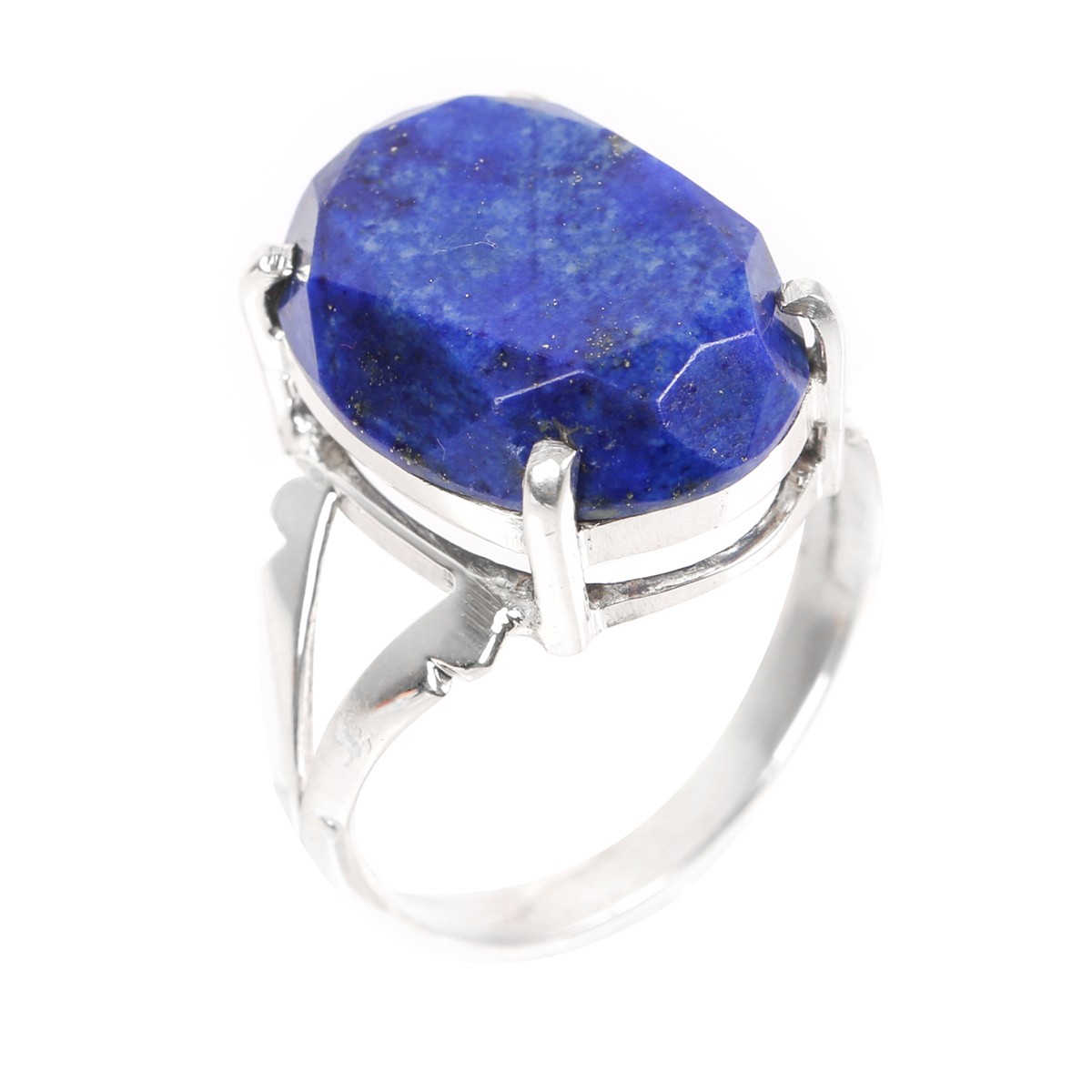 Lapis Lazuli Silver Ring | Oval Solitaire Ring 1