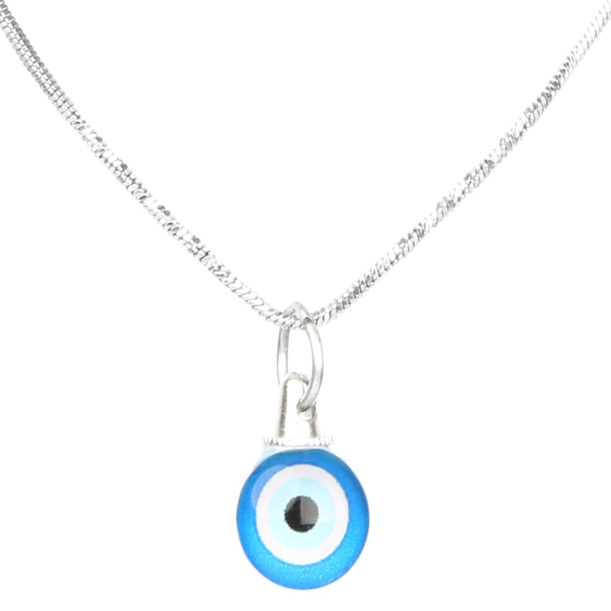 Rare Blue Agate Pendant | Silver Drop Eye Design Locket 2