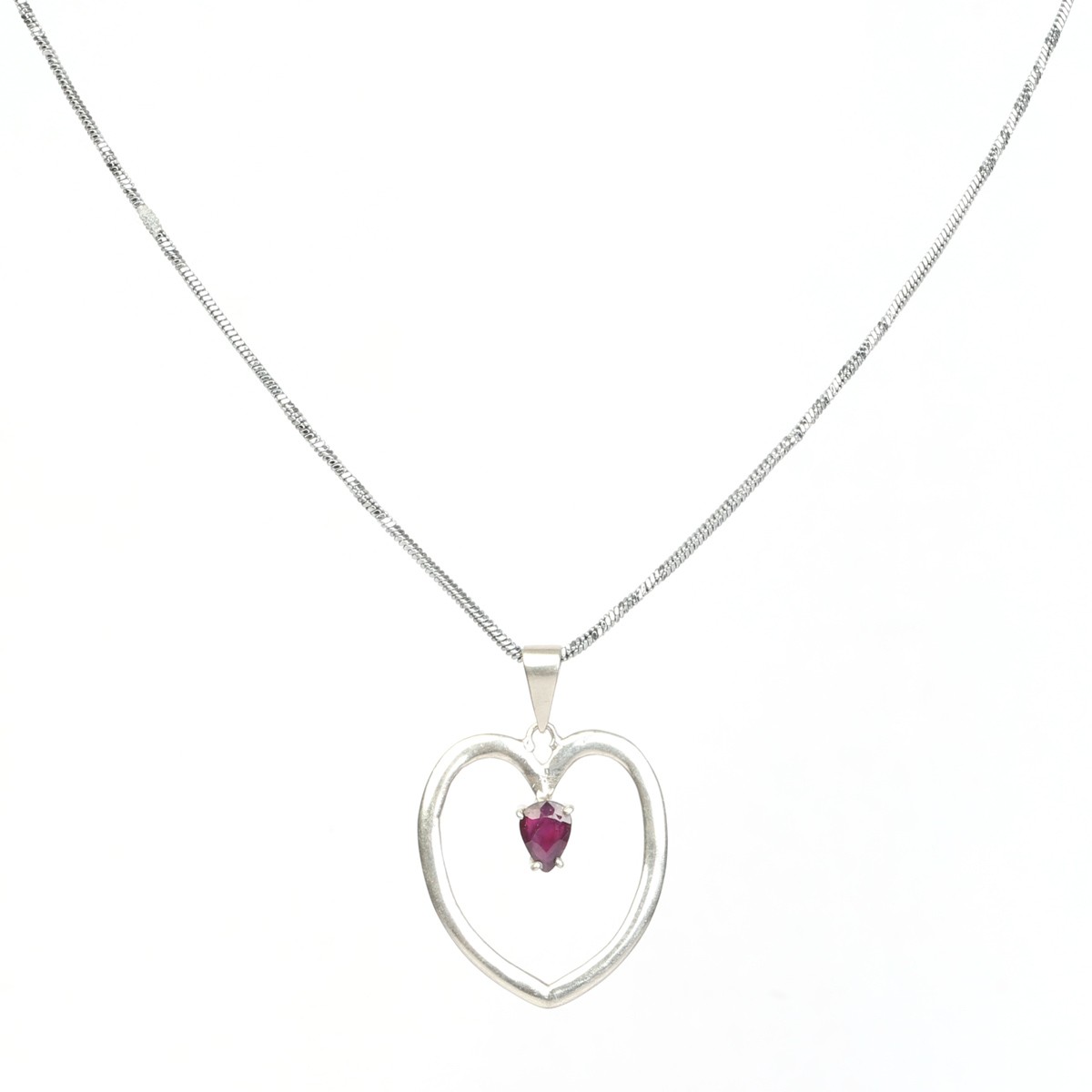 Mini Ruby Locket| Silver Herat Chain Pendant 1