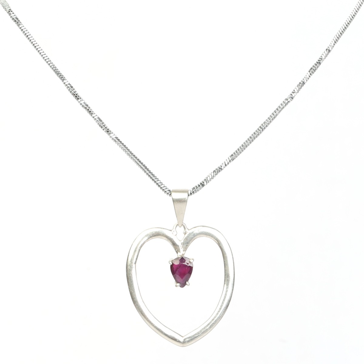 Mini Ruby Locket| Silver Herat Chain Pendant 2