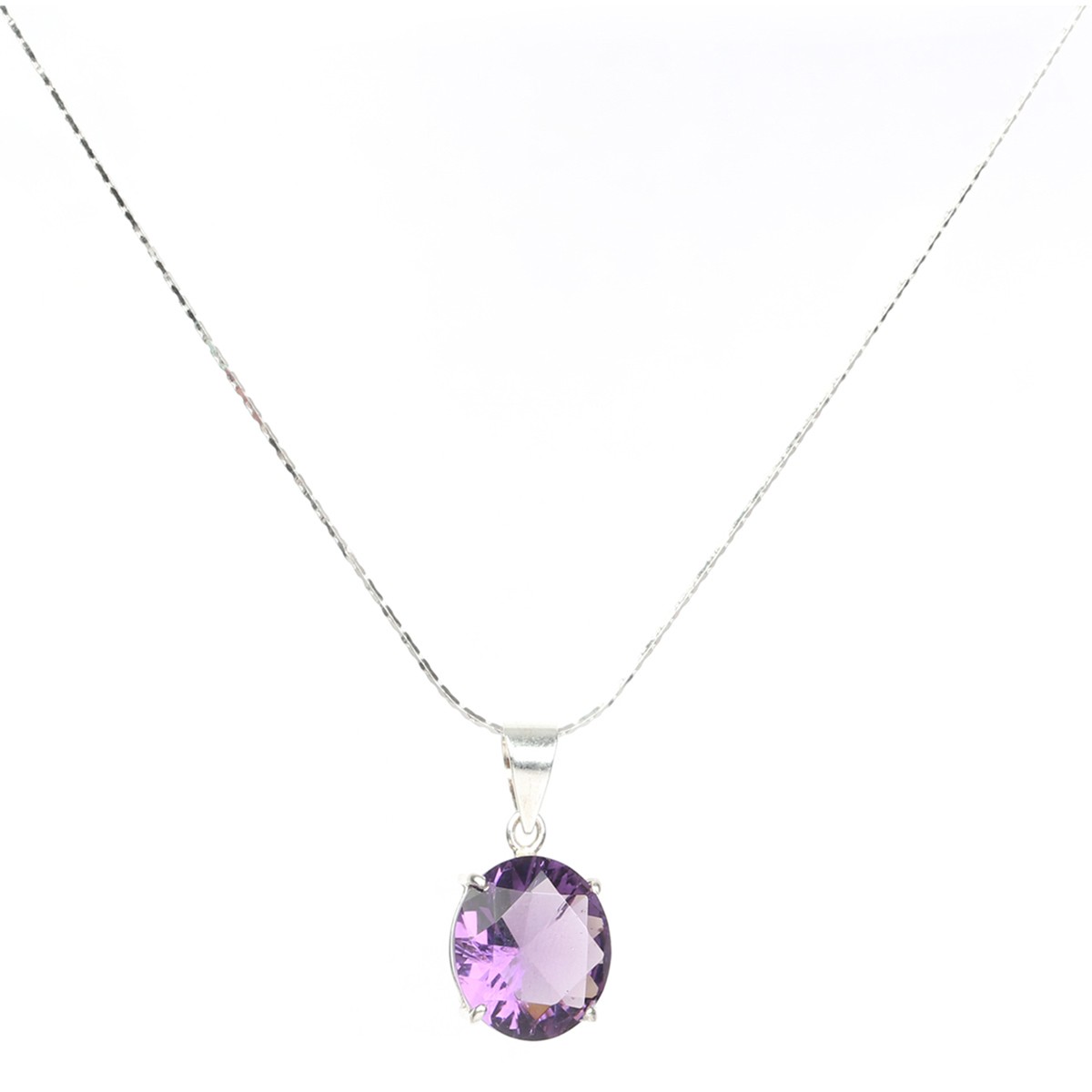 Amethyst Jewelry Set | Silver Round Pendant, Earrings, Ring 2