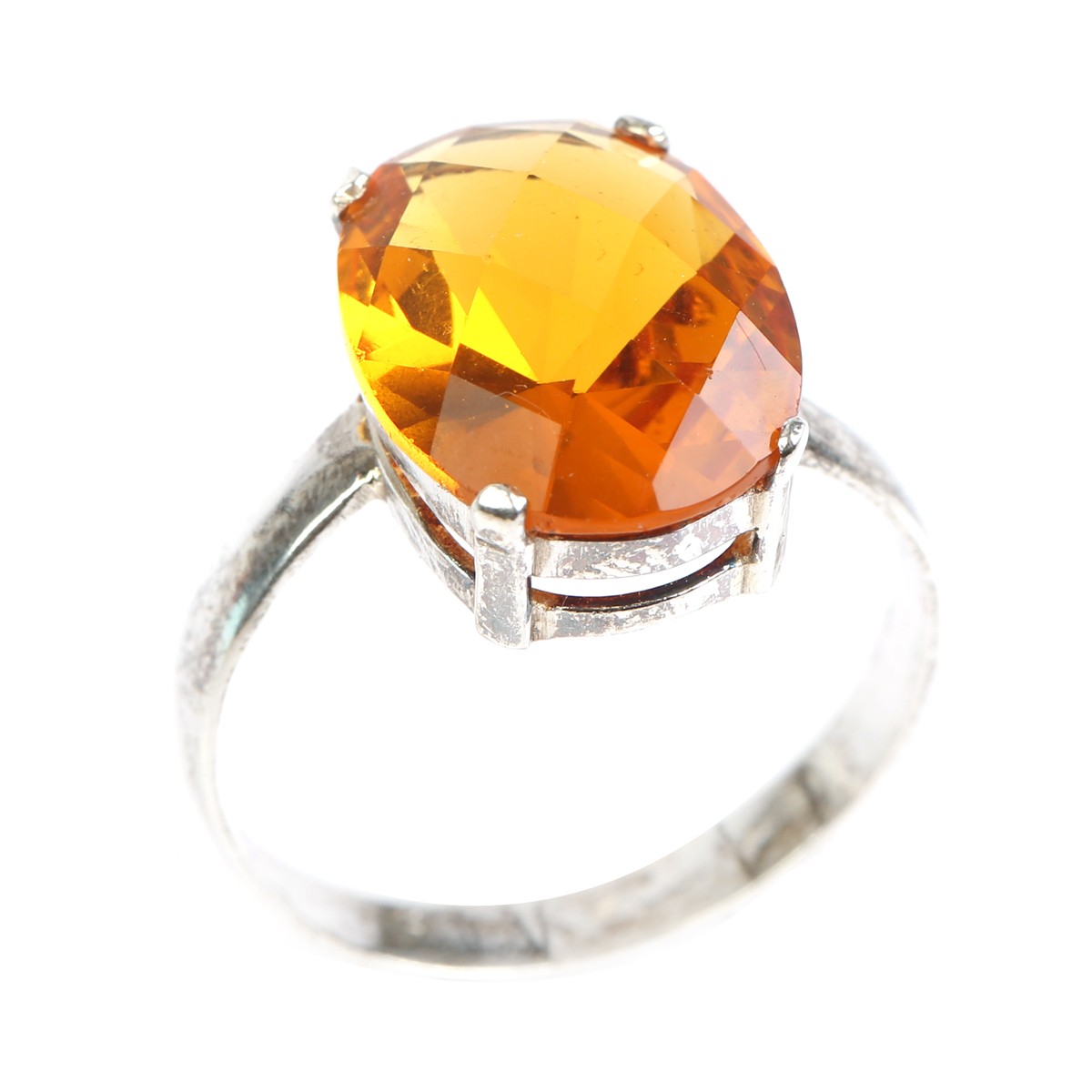 Citrine Silver Ring | Oval Solitaire Ring 1
