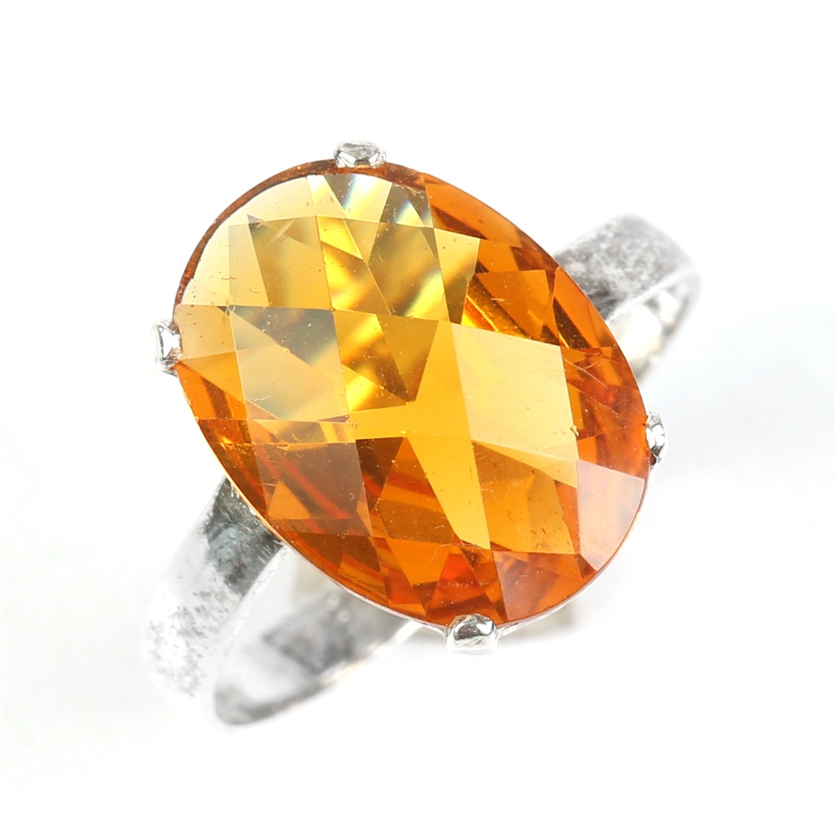 Citrine Silver Ring | Oval Solitaire Ring 2
