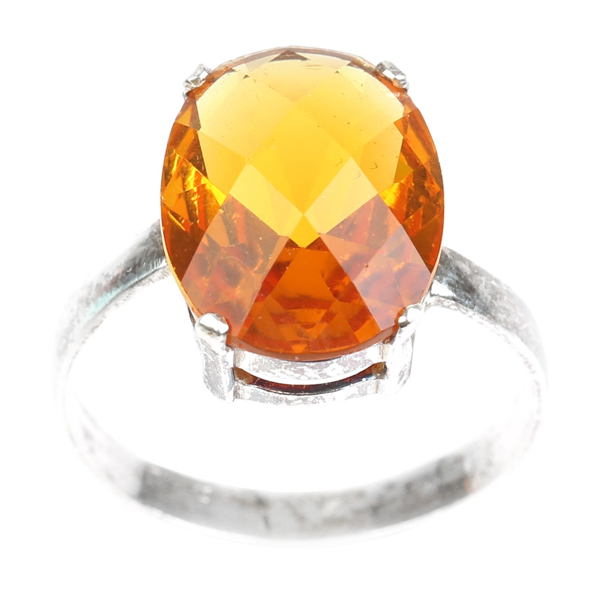 Citrine Silver Ring | Oval Solitaire Ring 3