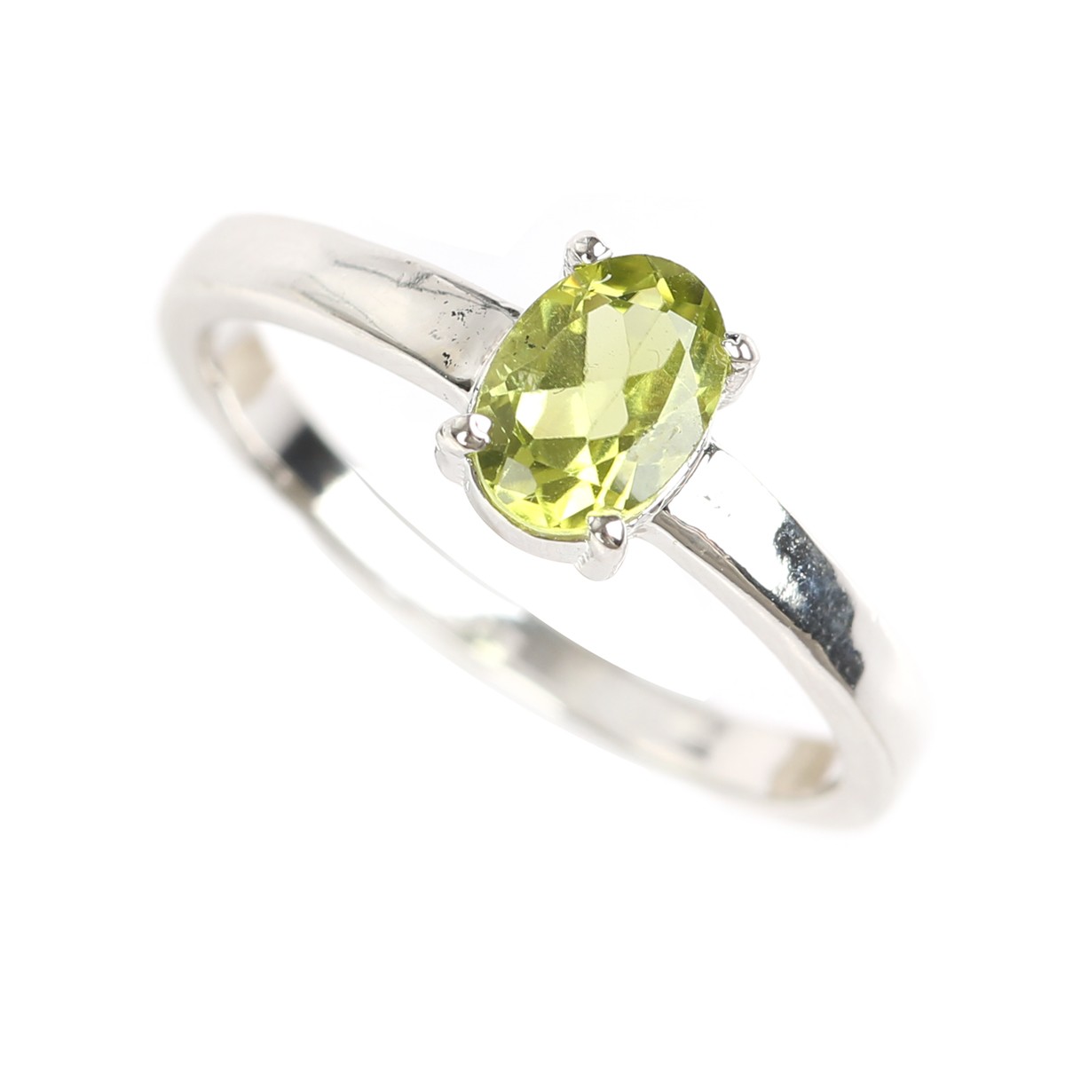 Green Peridot Jewelry Set | Silver Pendant, Studs, Ring 3