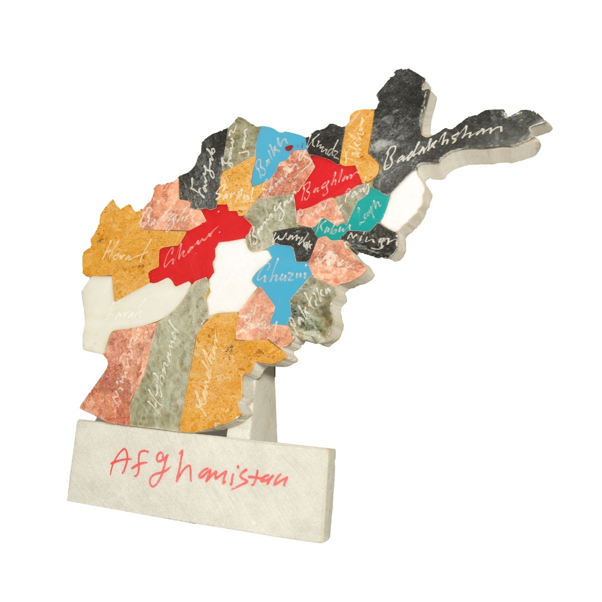 Multi Stone Afghanistan Map | Afghanistan Map with Provinces 2