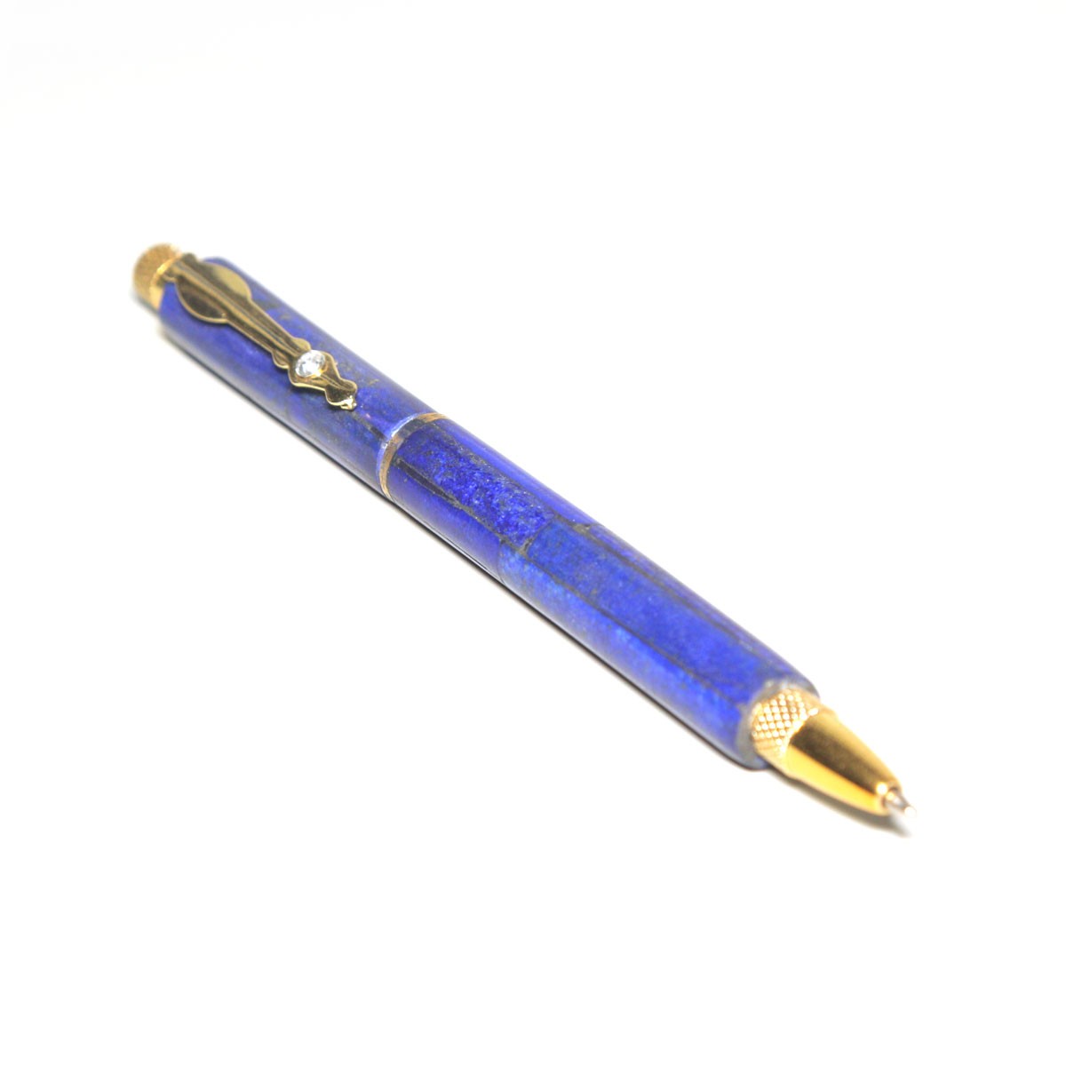 Lapis Stone Pen with Golden Color Nip and Handle 1