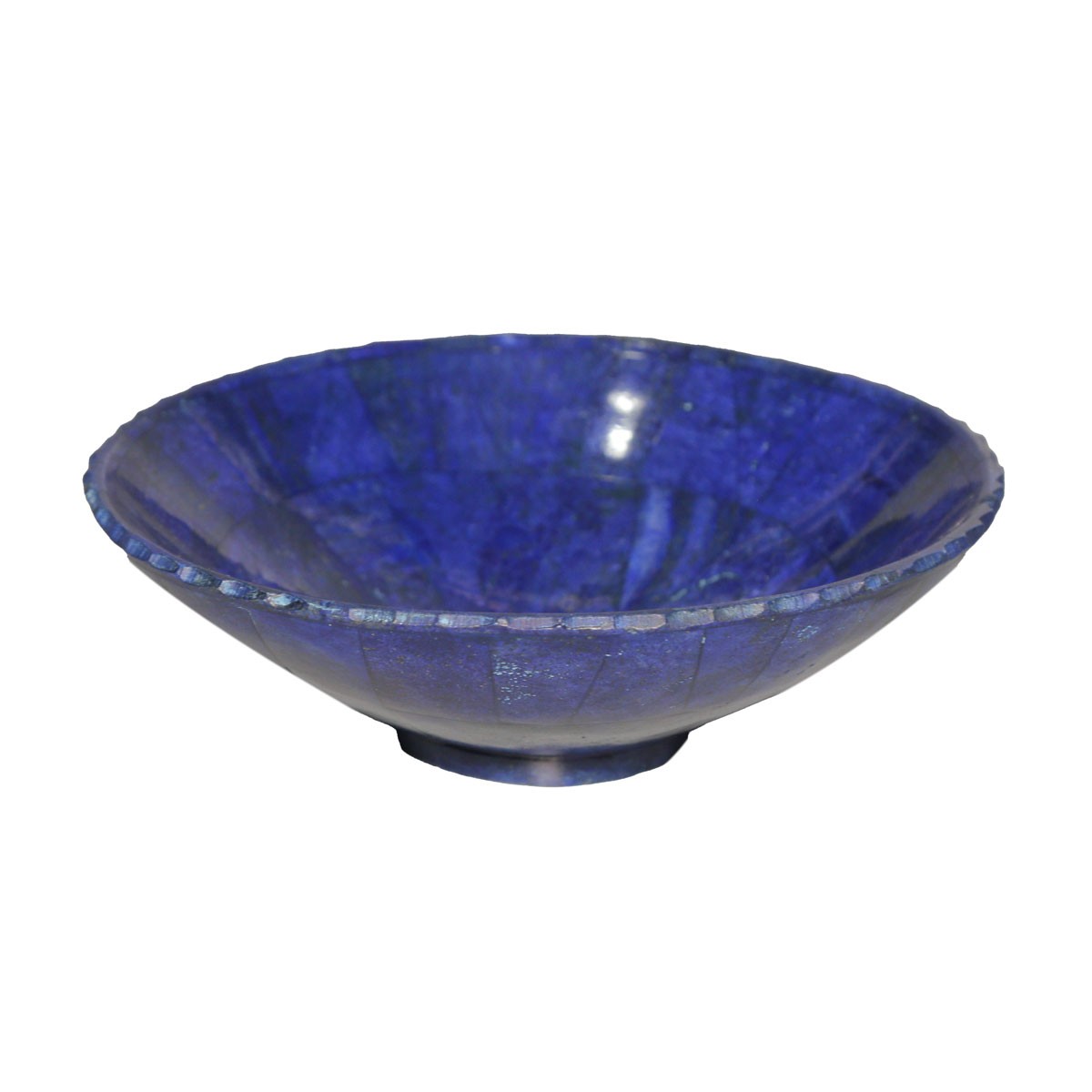 Blue Lapis Bowl | Footed Small Bowl with Curly Edge 3
