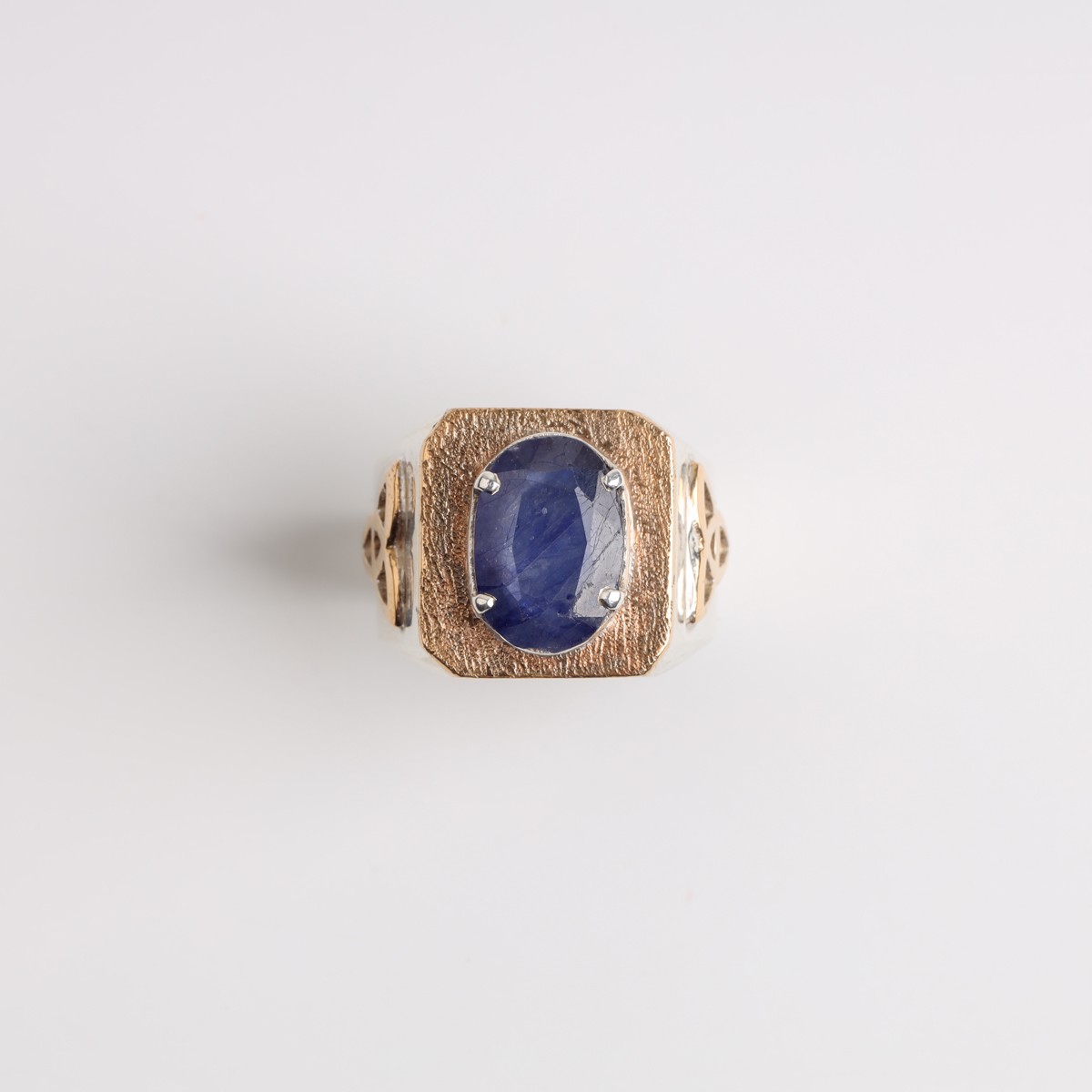 Silver Brass Sapphire Ring – Unique Afghan Jewelry 1