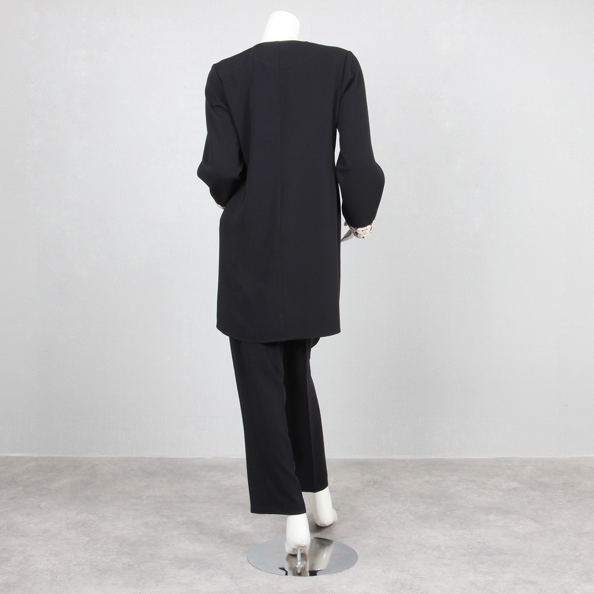 Black Women's Formal Suit Set | Classic Crepe Coat, Trousers & Vest  4