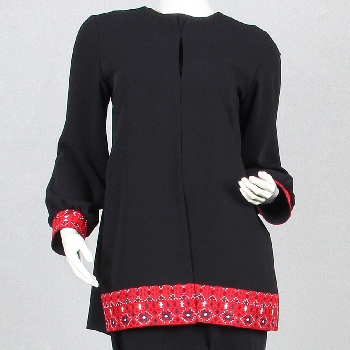 Black Mirror Embroidered Plain Shirt & Trousers | Chic Crepe Formal Attire 2
