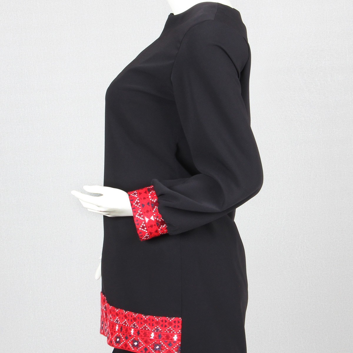 Black Mirror Embroidered Plain Shirt & Trousers | Chic Crepe Formal Attire 3