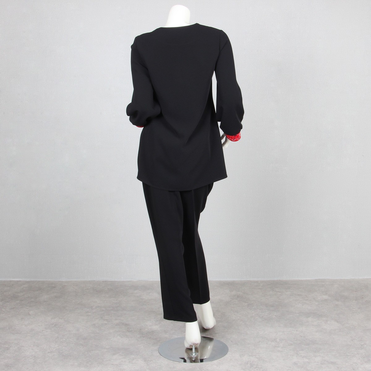 Black Mirror Embroidered Plain Shirt & Trousers | Chic Crepe Formal Attire 4