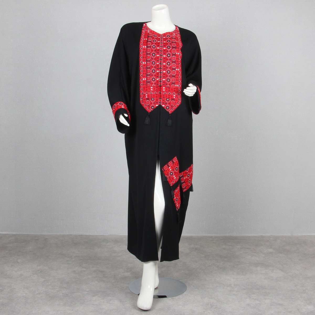 Black Mirror Kochi Embroidered Chapan | Traditional Afghan Long Overcoat  1