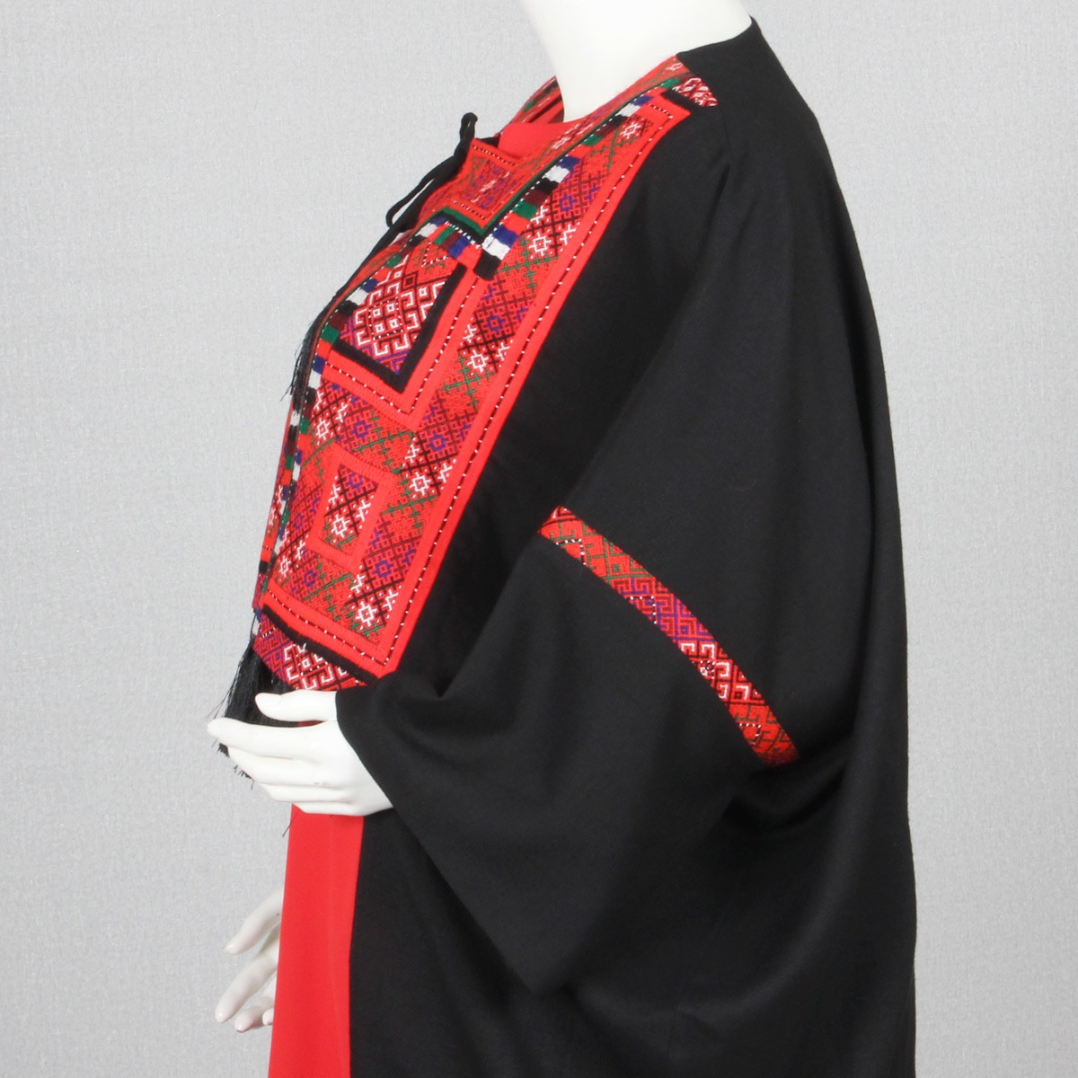 Black Kochi Cross-Stitch Embroidered Dress | 2-Piece Crepe Traditional Dress 3
