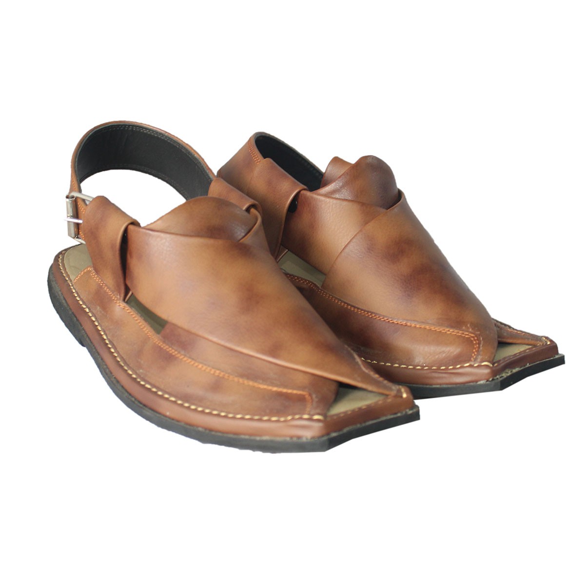Brown Peshawar Zalmai Shoes | Kunar Handmade Traditional Chappal 1