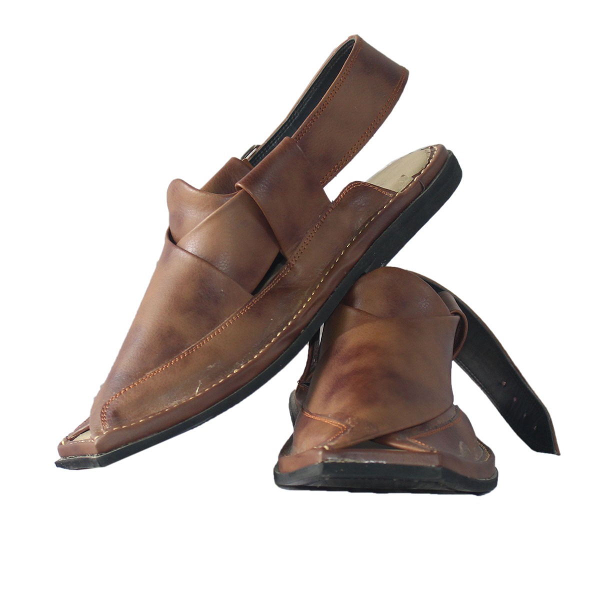 Brown Peshawar Zalmai Shoes | Kunar Handmade Traditional Chappal 2