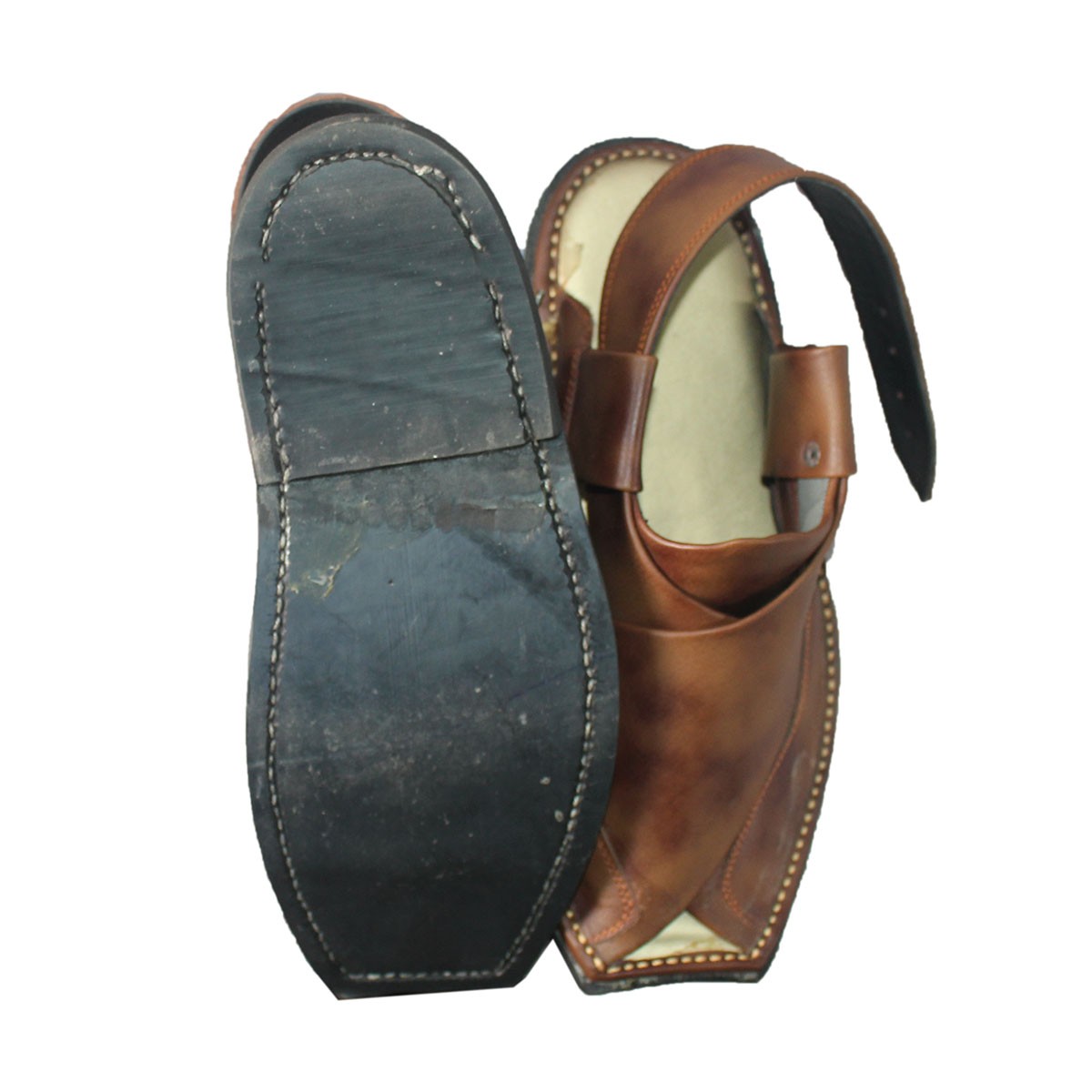 Brown Peshawar Zalmai Shoes | Kunar Handmade Traditional Chappal 3