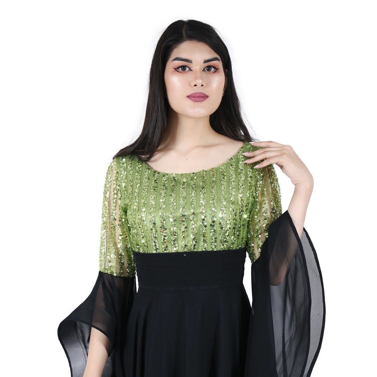 Afghan Long Dress - Black 2