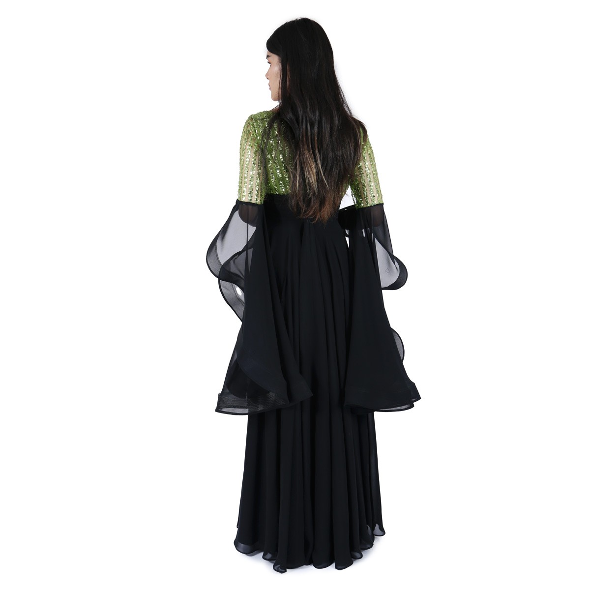 Afghan Long Dress - Black 3