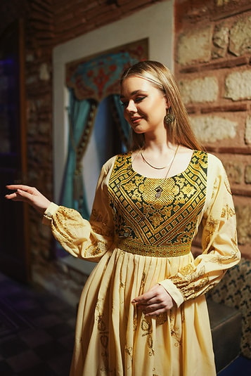 Golden Gul Dozi Embroidery Dress 3