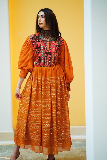 Vintage Mirror Embroidery Sequence Dress 2