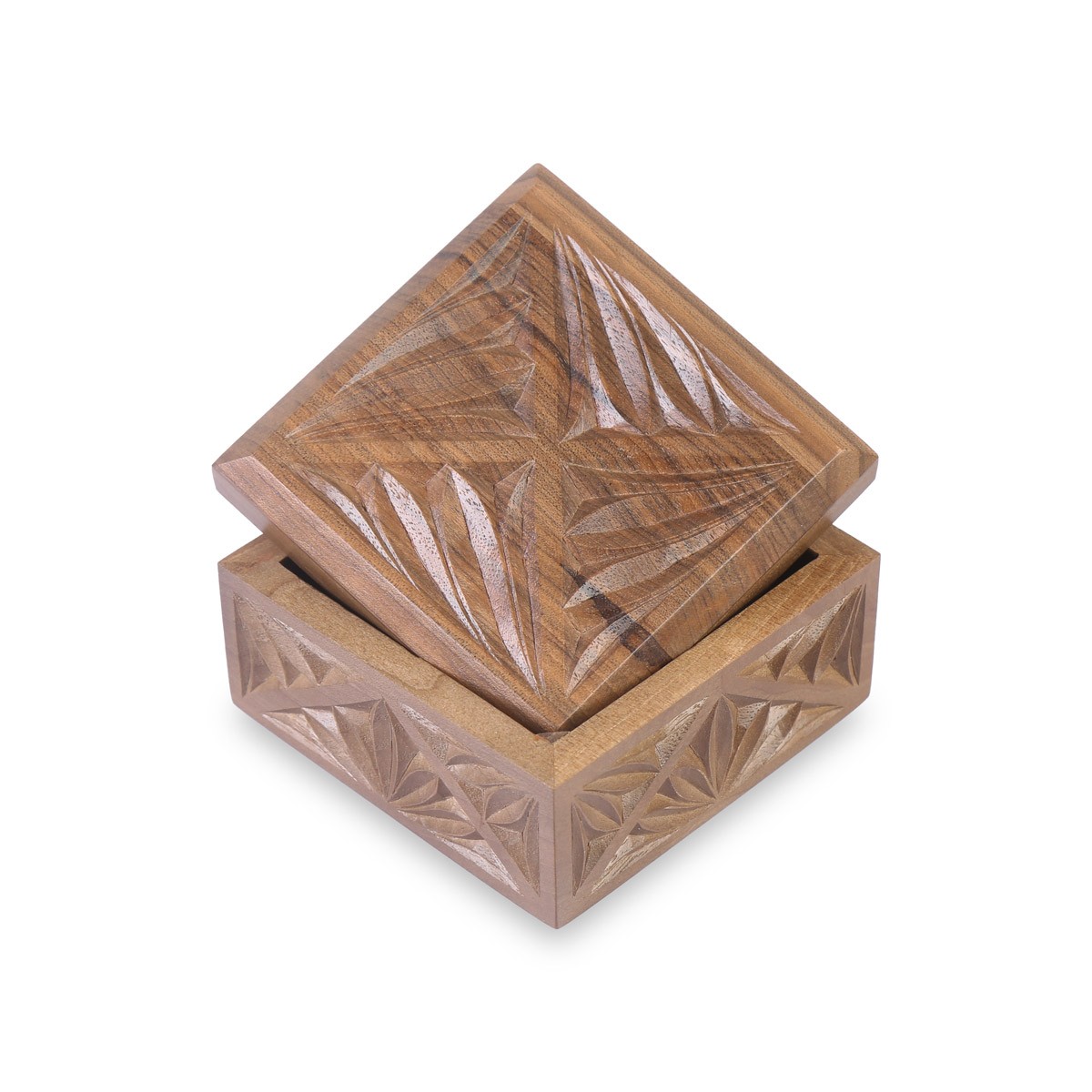 Nusristani Wooden Gift Box | Square Jewel Box 3