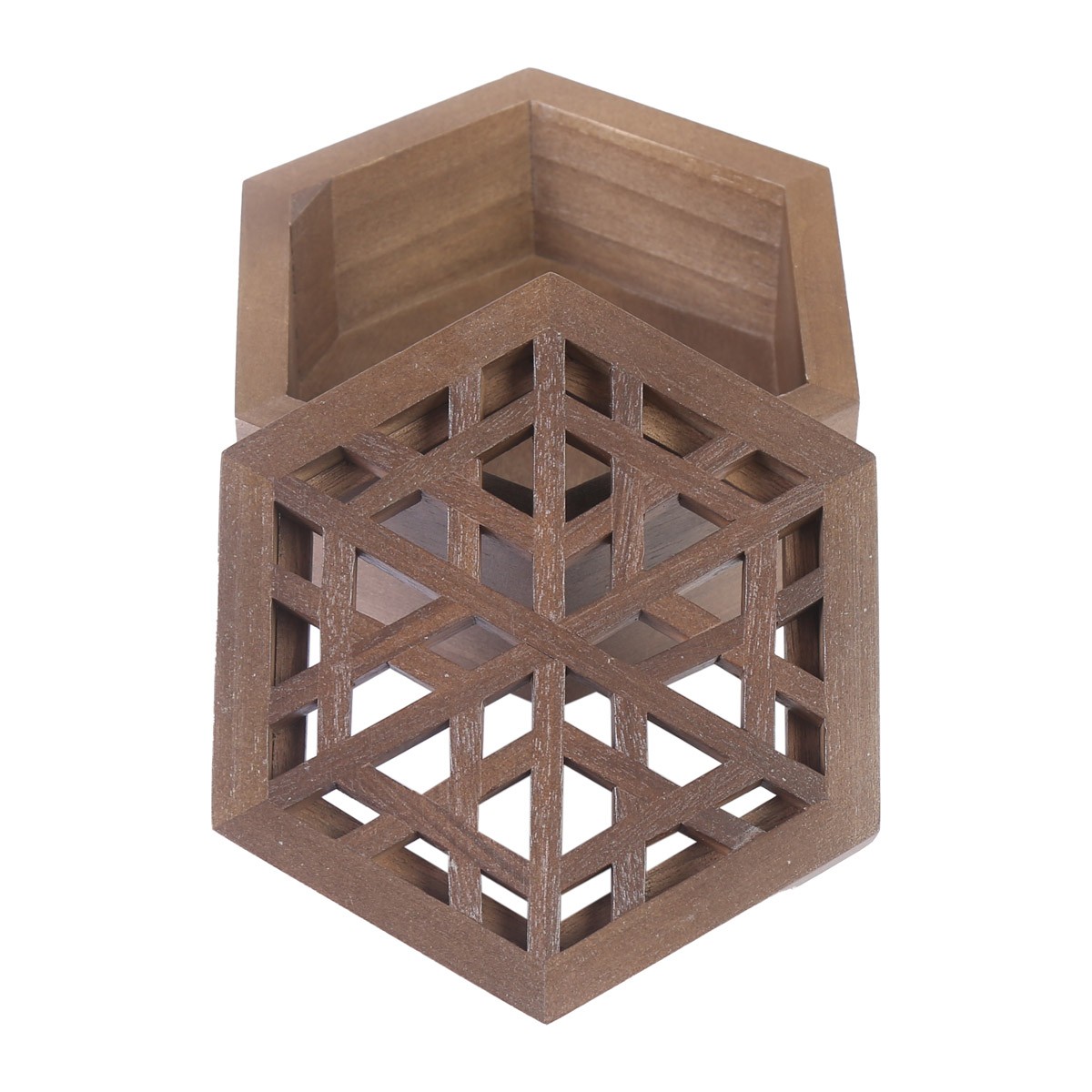 Wooden Gift Box | Hexagonal Cut Design Jewel box 3