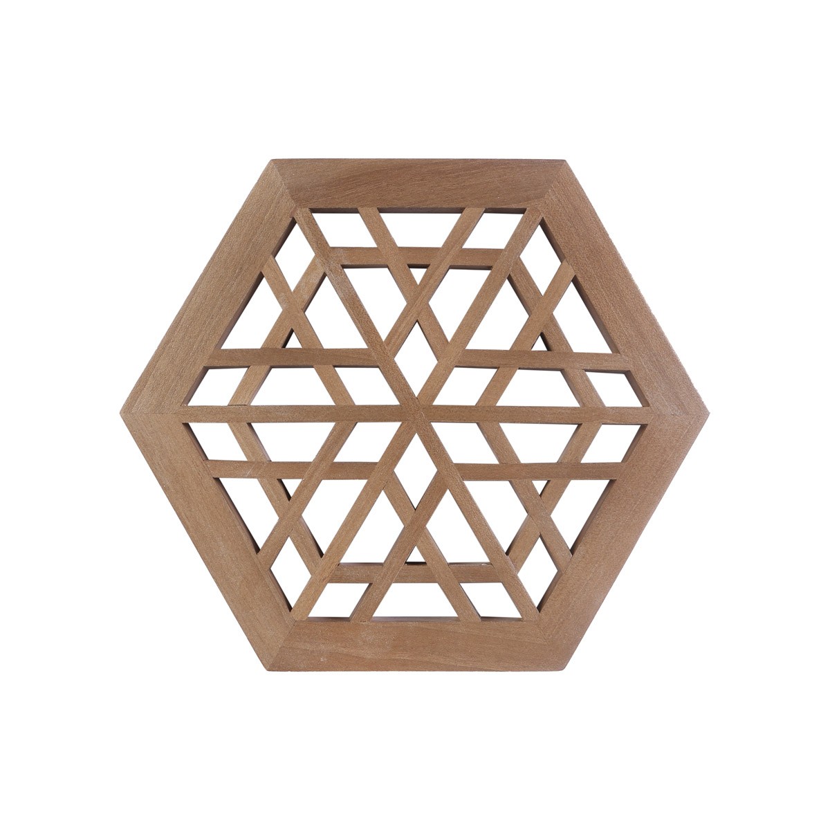 Wooden Jali Panel | Hexagonal Cut Design Handmade 1