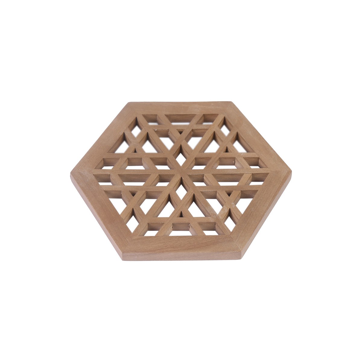 Wooden Jali Panel | Hexagonal Cut Design Handmade 2