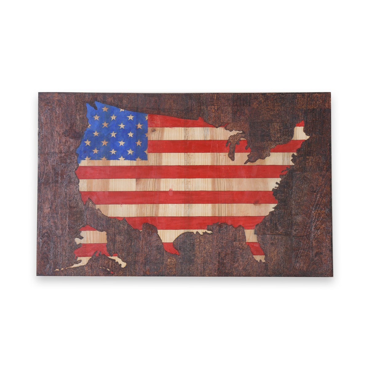 US Flag Painting on Thorn Wood | Wall Hanging Artwork 1